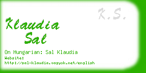 klaudia sal business card